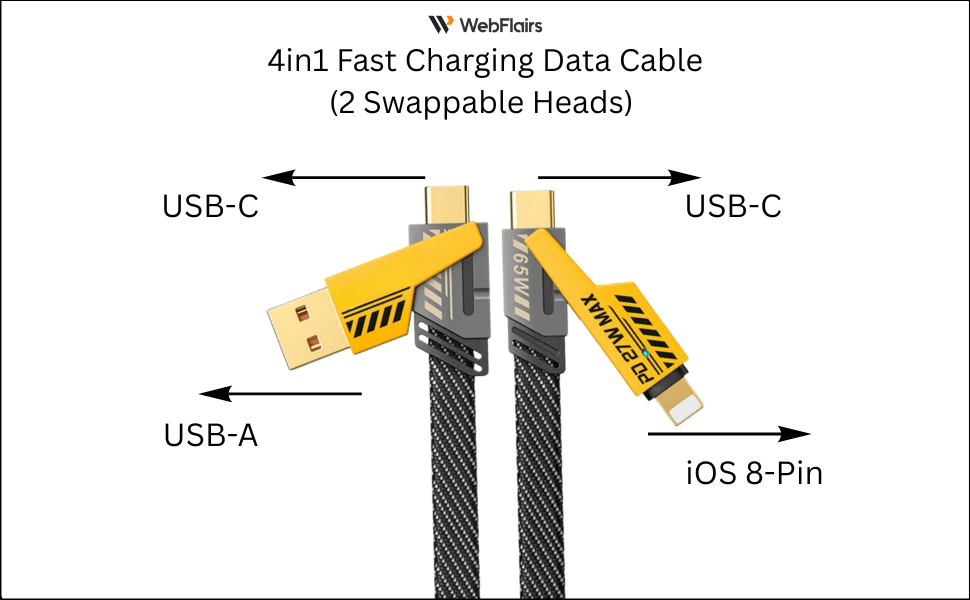 4in1 fast charging data cable for android and iOS